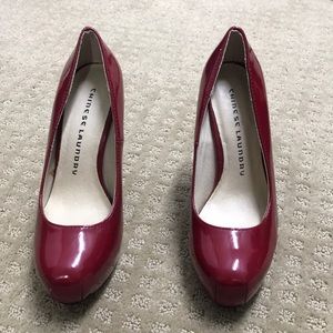 Red patent leather Heels never worn